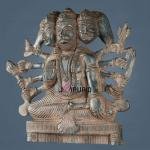 Vintage Panchmukhi Hanuman Wall Hanging Sandstone 8" Space Saving | Jaipurio