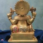 Antique Golden Ganesha Brass Idol | Traditional 22.9 × 10.9 × 17.8 cm Table Top Murti | Handcrafted Vinayak Statue | Premium Decor | Jaipurio