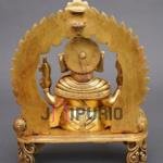 Antique Gold Table Top Brass Ganesha Idol | Traditional 16.5 × 25.4 cm Sacred Murti | Handcrafted Vinayak Statue | Premium Temple Decor | Jaipurio