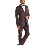 The Burnt Sienna Jacquard Western Jacket (S-XL) | Rich Textured Formal Wear | Sophisticated Jacquard Collection by Jaipurio