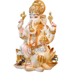 Marble Ganesha Statue: Exquisite Hand-Carved Murti | Divine Decor, Spiritual Gift | Remover of Obstacles | Authentic Indian Art