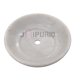 Counter Marble Basin: Elegant 18" Handcrafted Sink | Ready-to-Install Luxury Bathroom Decor | Authentic Indian Artistry | Durable Stone Craft