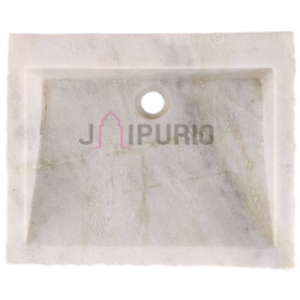 Marble Counter Basin: Elegant 18" Handcrafted Sink | Custom Luxury Bathroom Decor | Authentic Indian Artistry | Durable Stone Craft