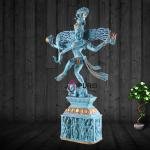 Vintage Brass Dancing Shiva Nataraja | 21" x 6.5" x 4" | 8 kg | Patina Finish | Cosmic Dance Sculpture | Sacred Hindu Art | Jaipurio