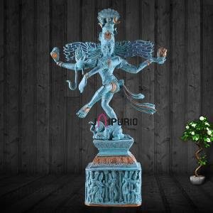 Vintage Brass Dancing Shiva Nataraja | 21" x 6.5" x 4" | 8 kg | Patina Finish | Cosmic Dance Sculpture | Sacred Hindu Art | Jaipurio
