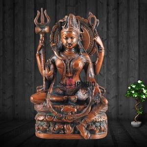 Brass Ardhanarishwara Statue | 9.5" x 6" x 3" | 4.5 kg | Antique Brown Finish | Lord Shiva Parvati Divine Union | Sacred Hindu Art | Jaipurio