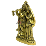 Radha Krishna Pure Brass Dashboard Idol: 14x9.5x3.81cm Divine Pair | Car & Home Decor | Decorative Love Symbol | Sacred Protection