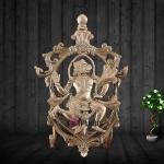Pure Brass Lord Hanuman Table Accent | 12.8" x 8.5" x 6.5" (32.5 x 21.6 x 16.5 cm) | 2 kg Premium Sacred Art | Decorative Divine Sculpture