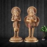 Brass Garuda & Hanuman Pair 4" | Divine Statues | Devotion, Strength & Service | 600g Intricate Handcrafted Idols | Sacred Protection Set | Jaipurio