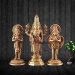 Brass Tirupati Balaji, Garuda & Hanuman Trio Set | 5.5" Divine Idols | 1.04kg Handcrafted Masterpiece | Sacred Protection Set | Jaipurio
