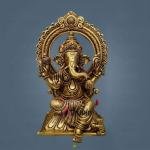 8" Pure Brass Ganesha Idol for Home | Perfect Home Murti | Divine Grace Statue
