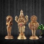 Brass Tirupati Balaji, Garuda & Hanuman Trio Set | 5.5" Divine Idols | 1.04kg Handcrafted Masterpiece | Sacred Protection Set | Jaipurio
