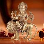 Majestic Brass Goddess Durga Sherawali Mata Idol | 31" Temple Masterpiece | 55kg Sacred Art | Divine Mother with Lion | Jaipurio