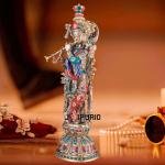 Pure Brass Krishna Statue - 21" Height | Meenakari Delight