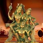 Vishnu Lakshmi Garuda Brass Antique Patina - Buy Divine Trinity Idol | Jaipurio