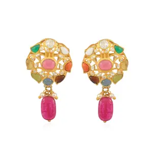 Navratan Earring Jaipurio Curates Holiday - Buy Nine Gems Festive Elegance | Jaipurio