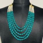 Handmade Royal Turquoise Blue Stonework Kantha Mala - Buy Regal Ethnic Necklace | Jaipurio