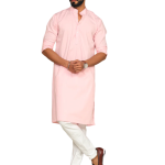 Solid Light Pink Kurta Pajama Set | Premium Cotton Ethnic Wear | Classic Men's Formal & Casual Ensemble | Timeless Comfort Design