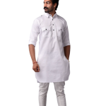White Short Hunting Style Kurta Pajama - Premium Traditional Menswear | Jaipurio