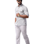 Comfy Ice Blue Hunting Style Shirt | Premium Men's Sportswear | Classic Outdoor Design | Comfortable Cotton Fabric | Size 36-44