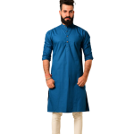 Solid Teal Blue Color Kurta Pajama Set for Men | Stylish Ethnic Wear