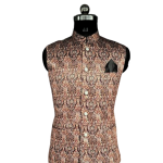 Mewar Majesty Nehru Jacket | Zardozi Zenith "Palace Drapes" with Lotus Legacy Print