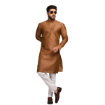 Handmade Embroidered Pattern Brown Color Kurta for Men | Ethnic Festive Wear