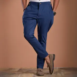Personalized Premium Men's Breeches | Navy Blue Cotton Riding Pants | Custom-Made Indian Equestrian Style | Comfortable Belt Closure | Being Brothers