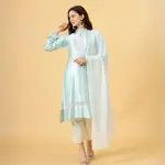 Alluring Sky Blue Silk Kurti-Palazzo Set | Premium Pure Silk | Luxury Ethnic Fashion | Contemporary Two-Piece Set | Size XS-XXL | Jaipurio