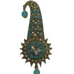 Sky Blue Kalangi Sarpech - Vibrant Groom's Wedding Accessory