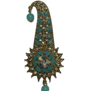 Sky Blue Kalangi Sarpech - Vibrant Groom's Wedding Accessory