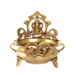 Brass Ganesha Carved Urli | Ethnic Temple Water Bowl | Traditional Sacred Basin | Divine Home Decor | Auspicious Ritual Vessel