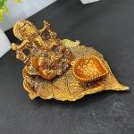 Ganesha on Leaf Diya | Traditional Lord Ganesh with Oil Lamp | Diwali Pooja Gift | Handcrafted Sacred Art | Divine Festival Decor