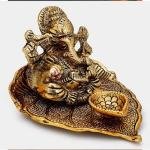 Hand-Carved Ganesh Diya Oil Lamp | Compact Temple Lamp | Traditional Puja Diya | Festival Home Decor | Sacred Gift Collection