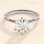 6-Prong Moissanite Engagement Ring: 14K Gold Solitaire Ring | 1-2 CT Brilliant Cut Stone | Luxury Bridal Jewelry | Classic Promise Ring Design