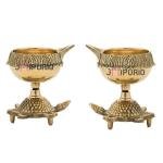 Traditional Indian Brass Diya | Compact Sacred Oil Lamp | Handcrafted Temple Light | Puja Essential | Authentic Prayer Lamp