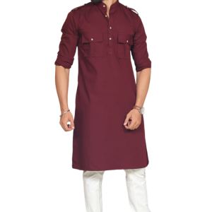 Handmade Embroidered Brown Kurta Men - Premium Ethnic Festive Wear | Jaipurio